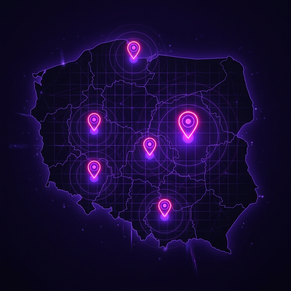 Mapa Polski - pozycjonowanie lokalne Google