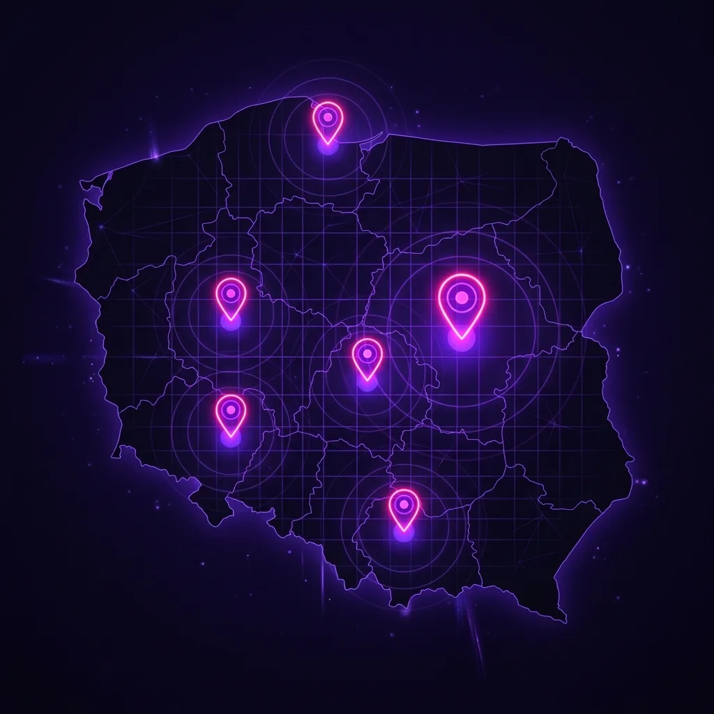 Mapa Polski - pozycjonowanie lokalne Google